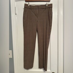 J. Crew Brown Checkered Straight Leg Pants